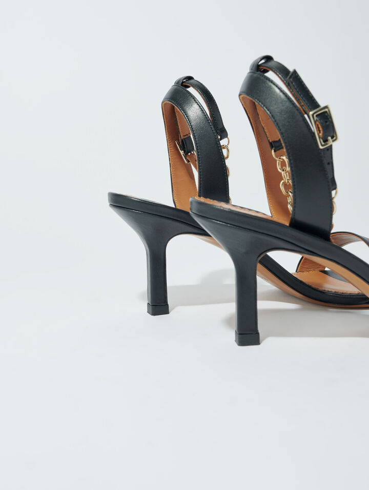 Sandali in pelle con tacchi