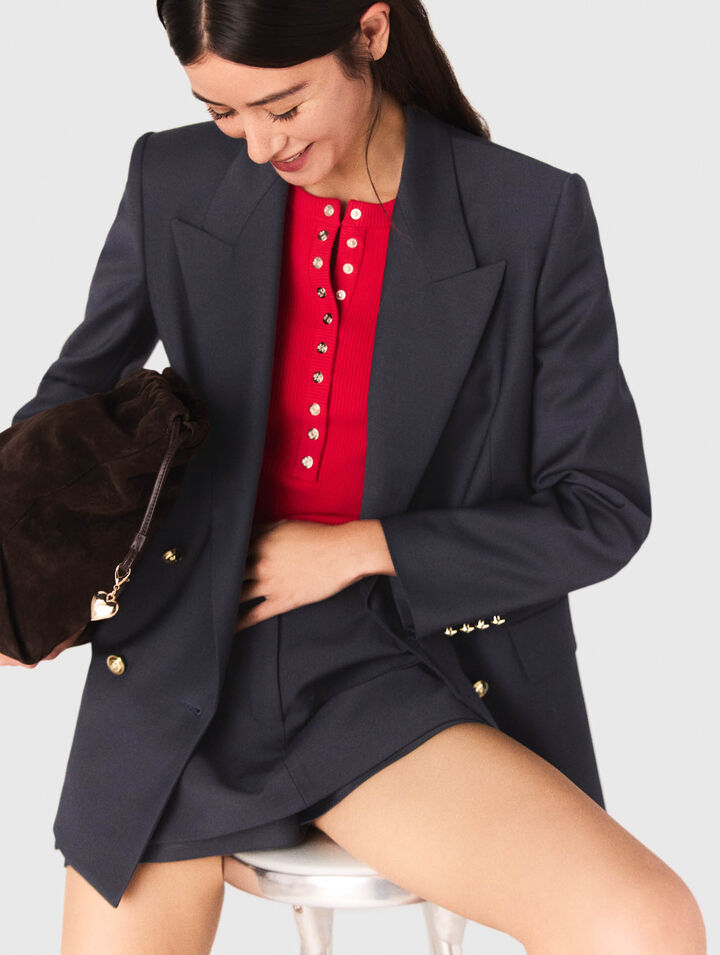 Giacca tailleur con bottoni dorati