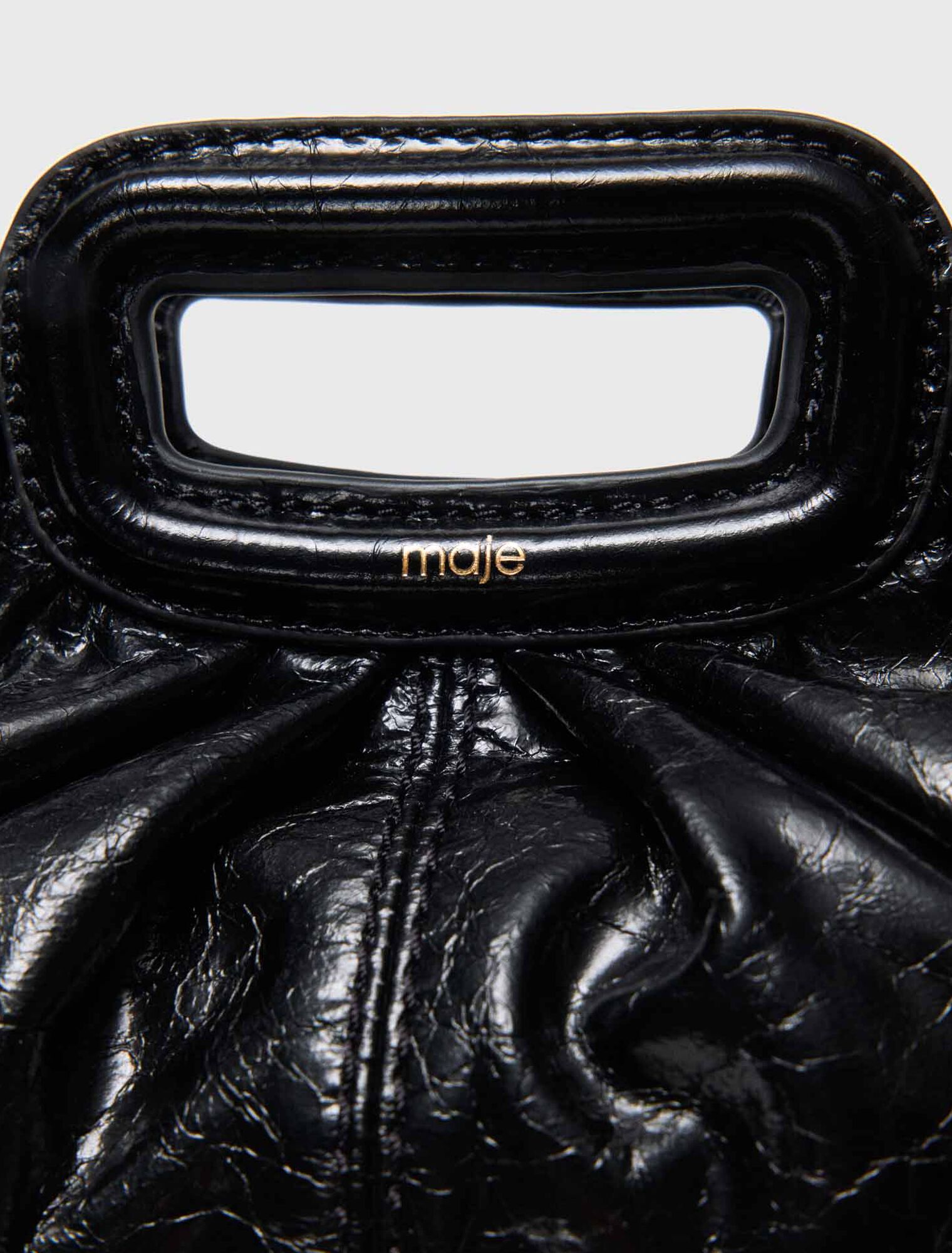 Mini clutch in pelle craquelé