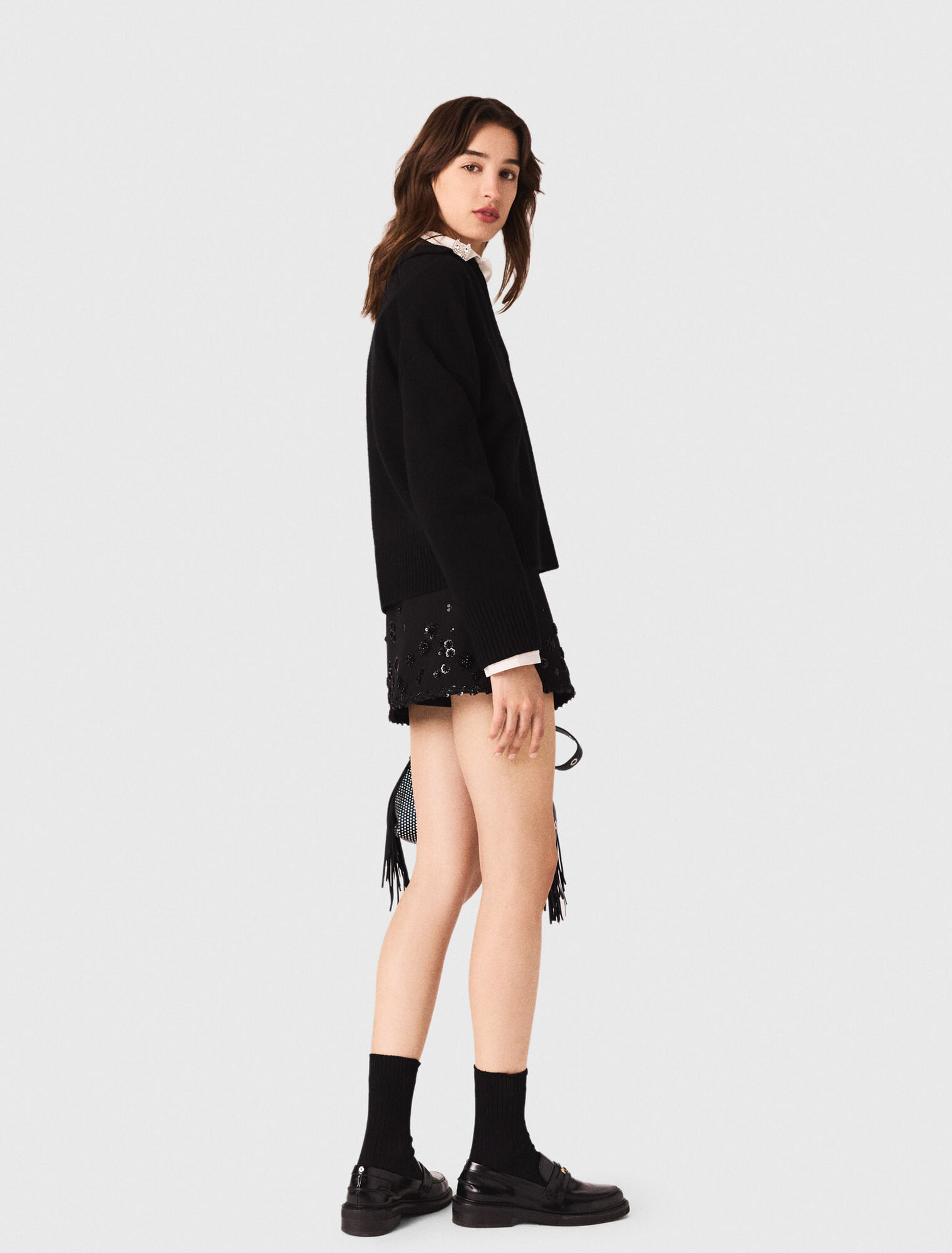 Maglione con collo polo aperto