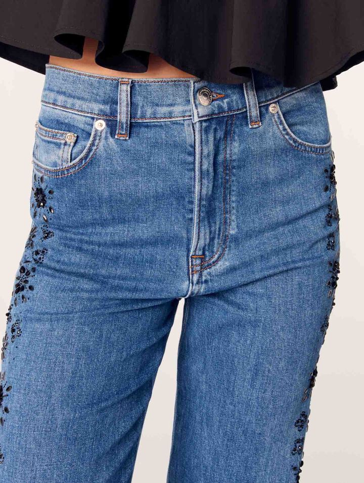 Jean ricamati con strass