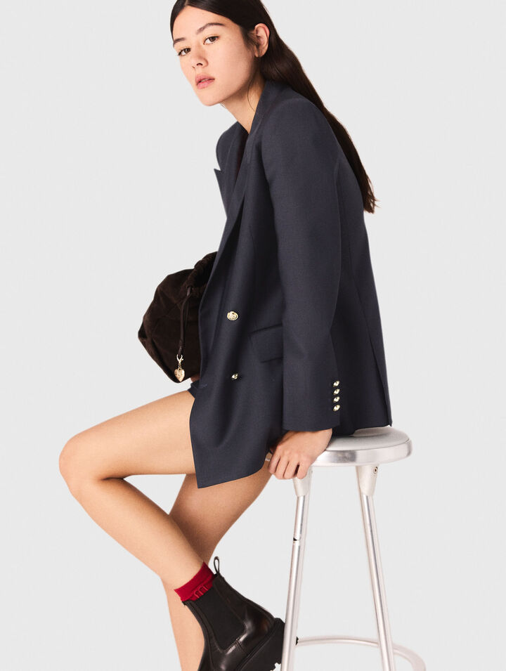Giacca tailleur con bottoni dorati