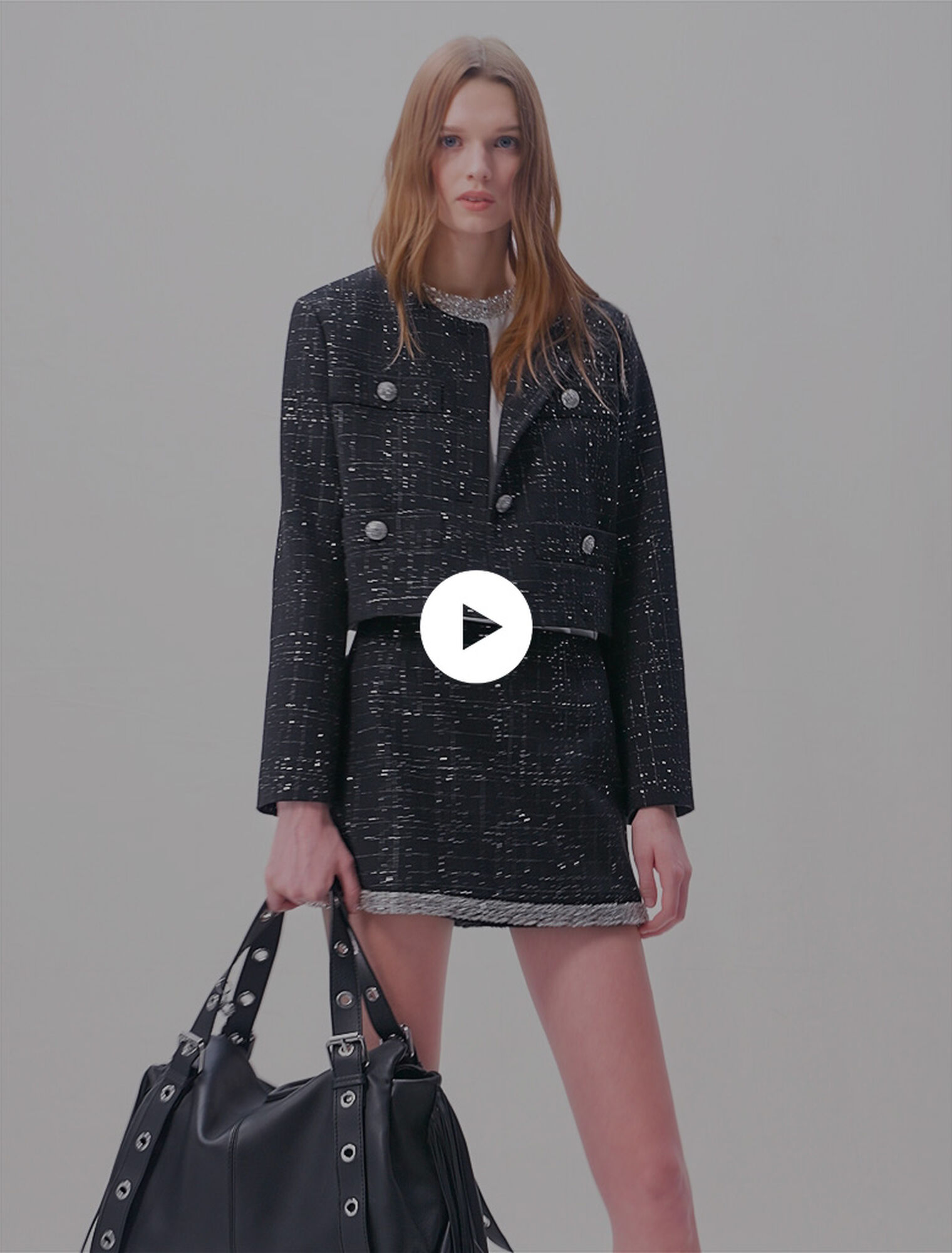 Giacca corta in tweed