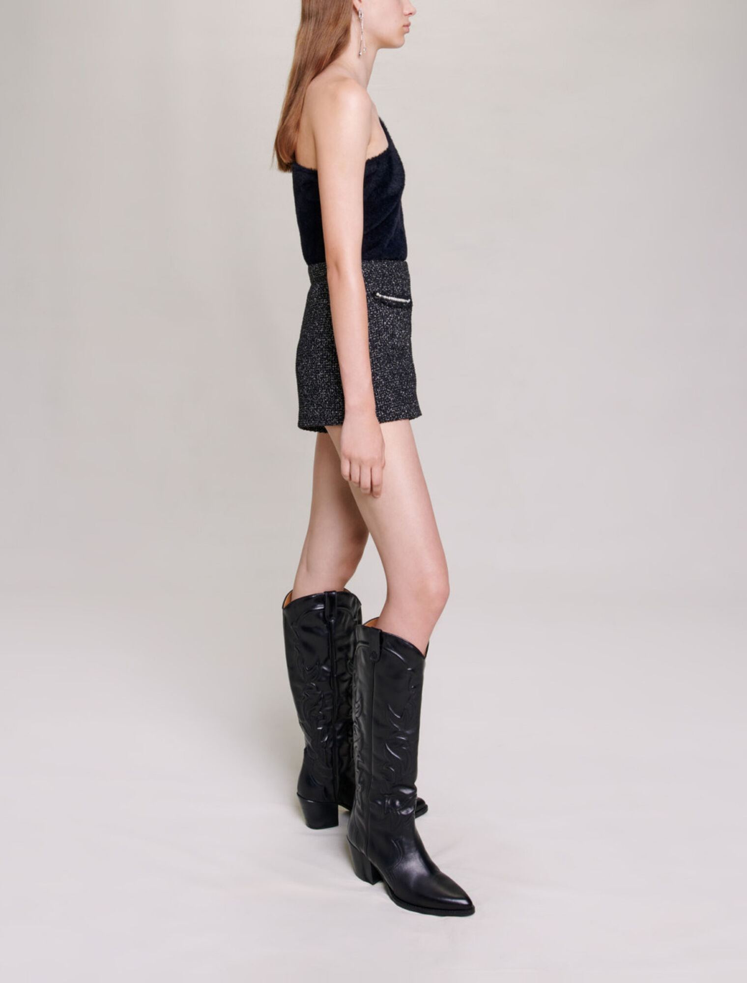 Shorts in tweed glitterato