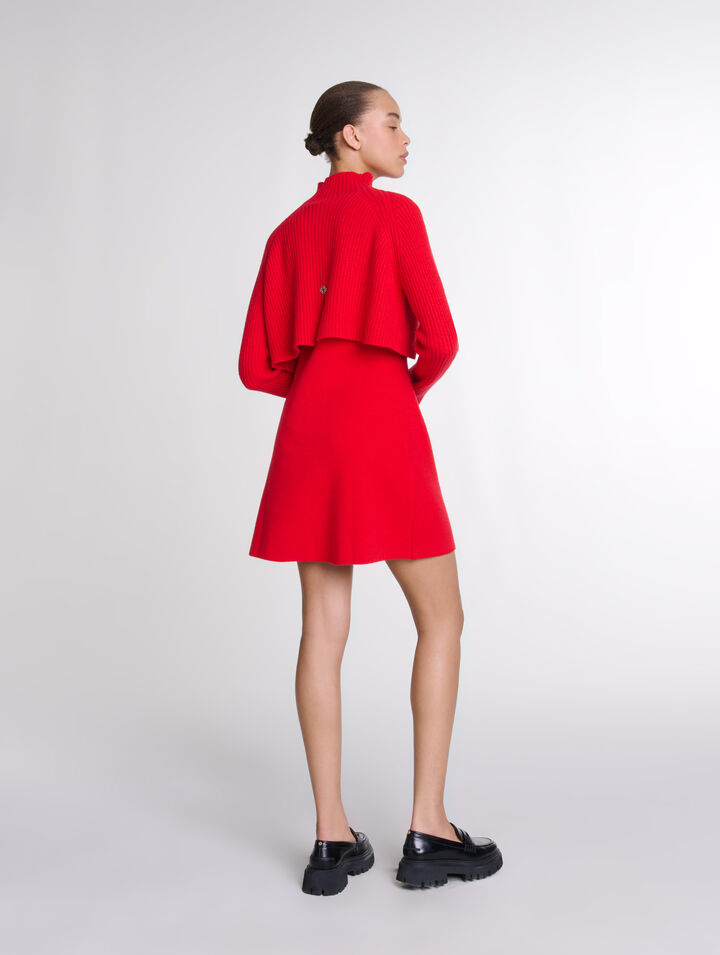 Abito corto in maglia 2 in 1