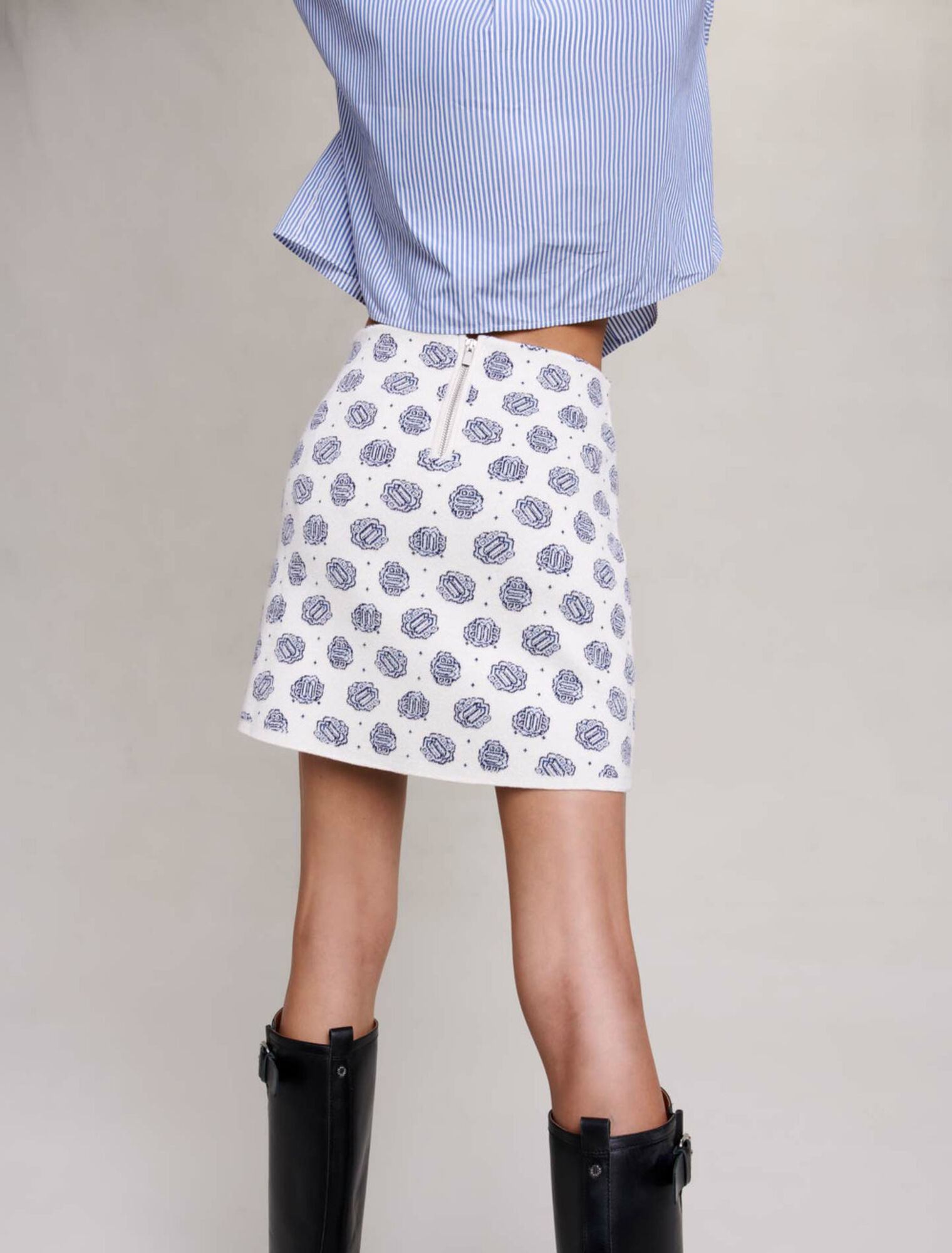 Gonna in maglia con stampa monogramma