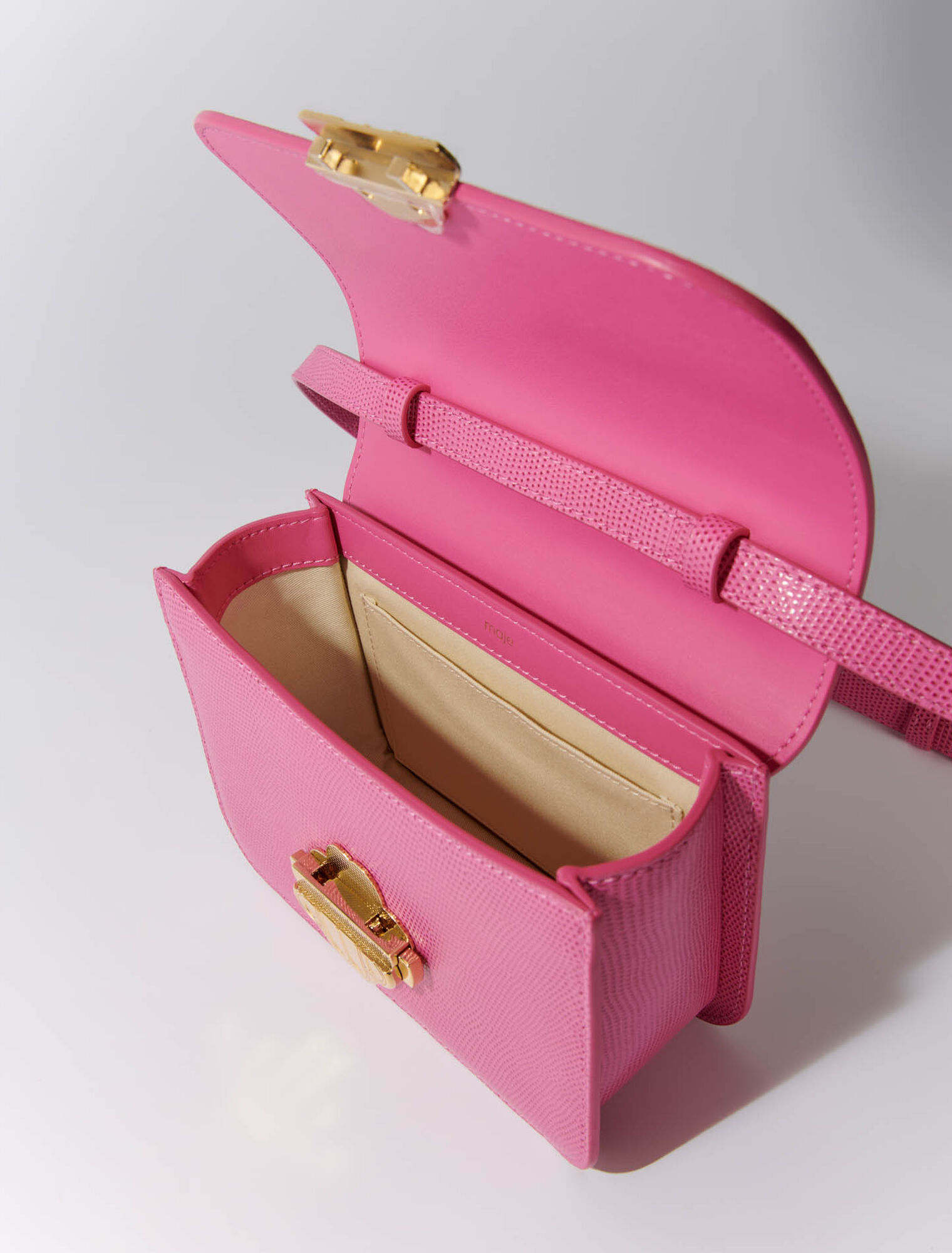 Borsa Clover in pelle effetto lucertola