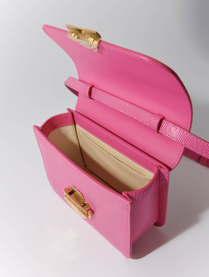 Borsa Clover in pelle effetto lucertola