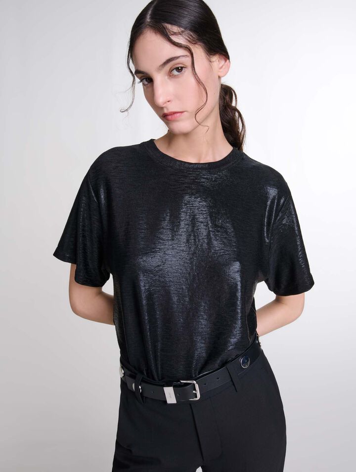 T-shirt in lamé