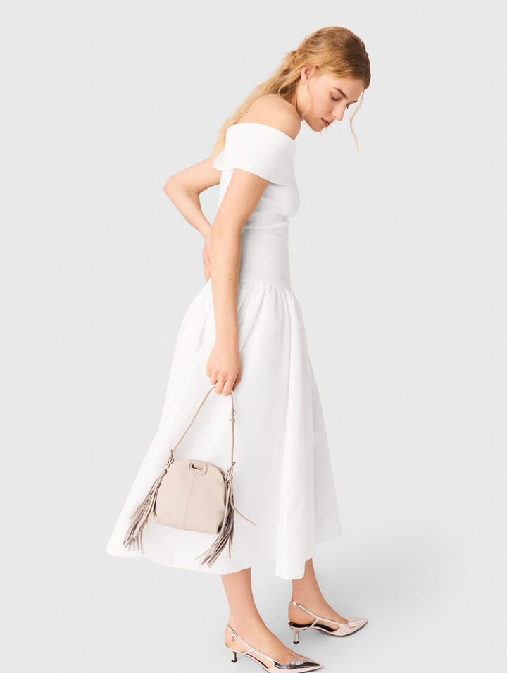 Top scollo bardot in maglia a coste