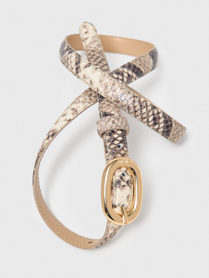 Cintura fine in pelle pitonata