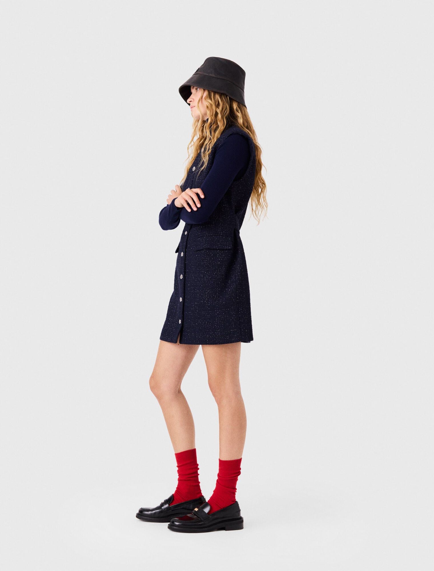 Abito corto in tweed con lurex