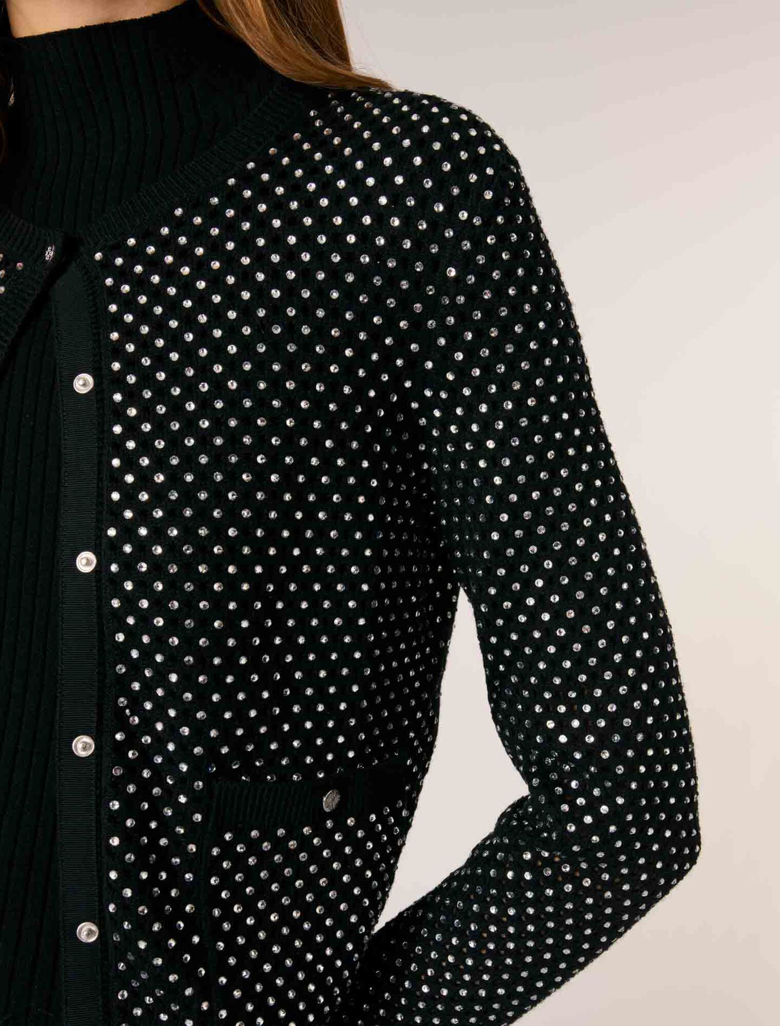 Cardigan con strass