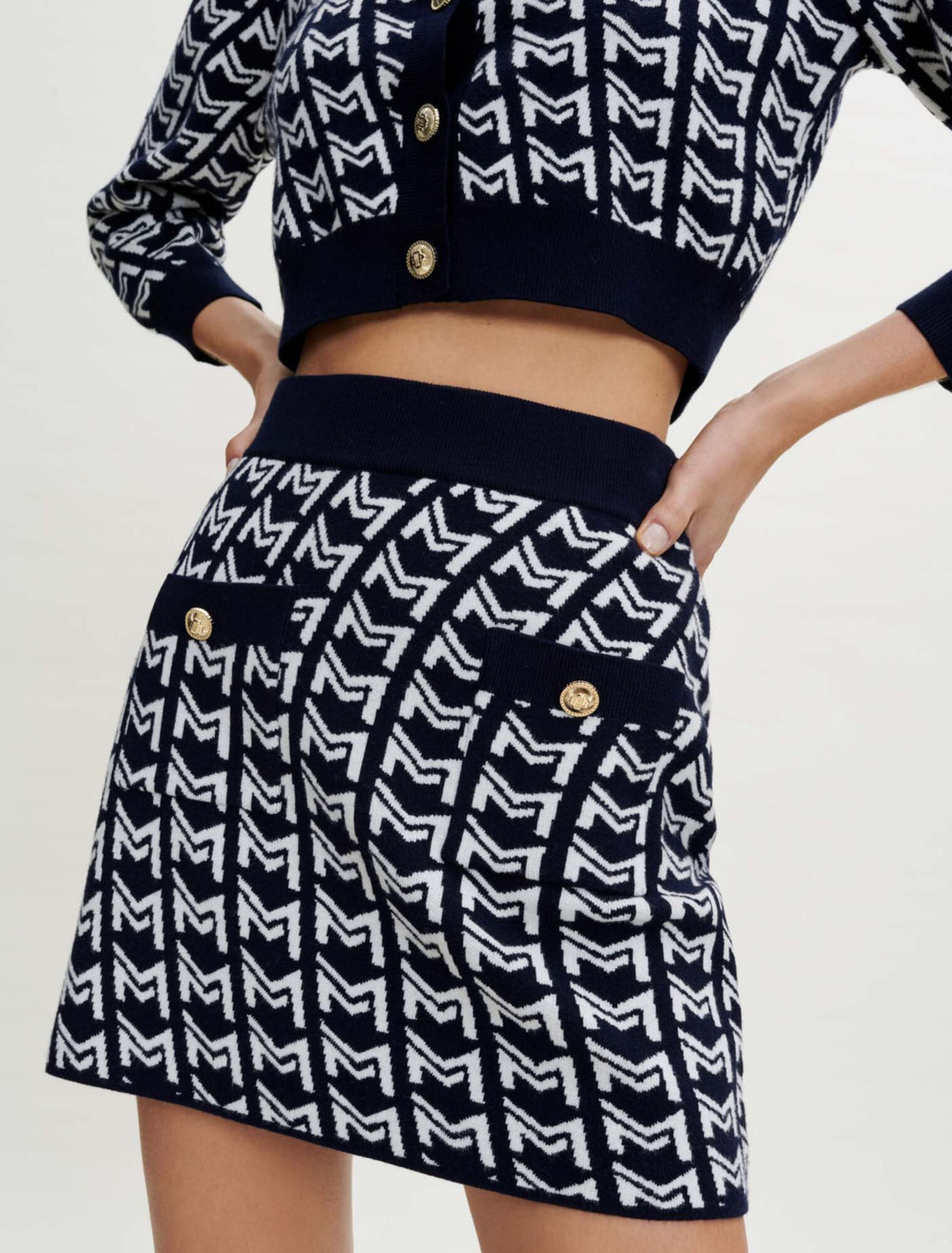Gonna in jacquard con monogramma 