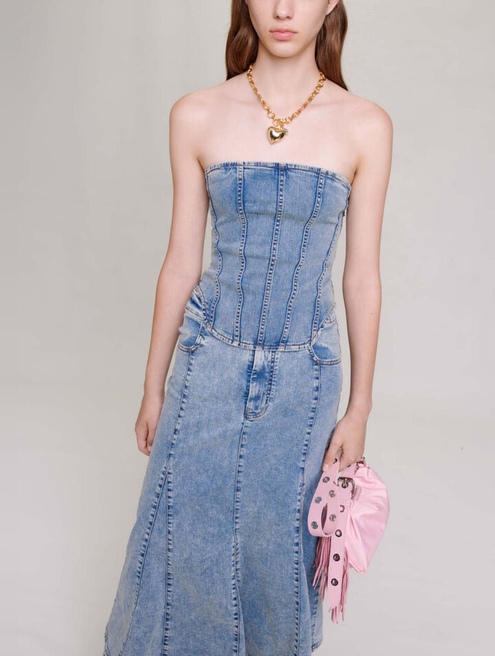 Top a bustier in jeans