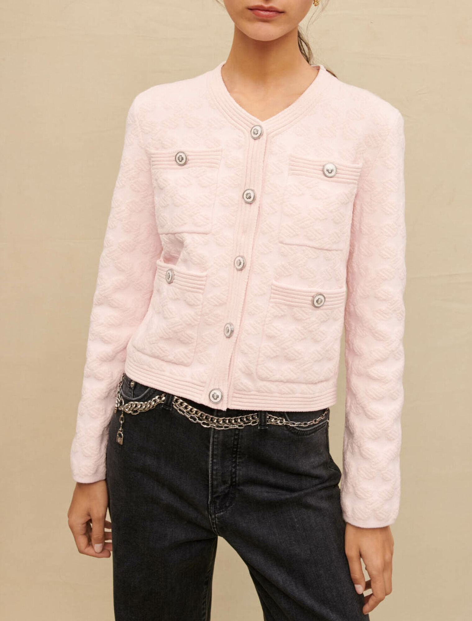 Cardigan in testurizzata rosa