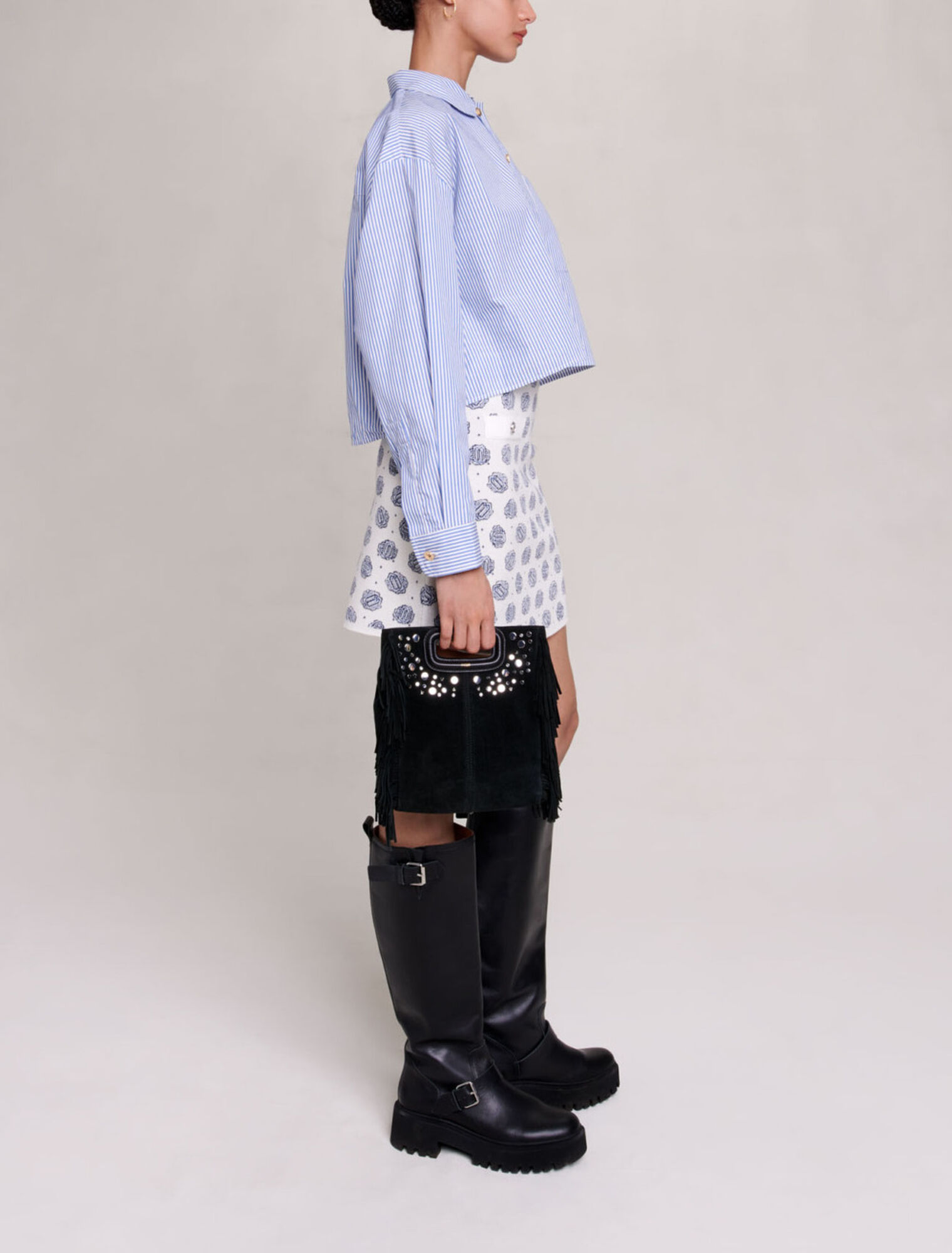 Gonna in maglia con stampa monogramma
