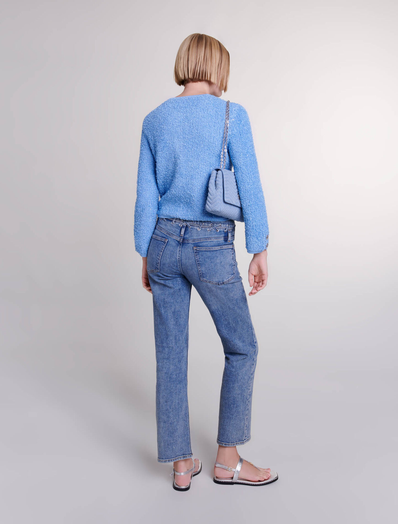 Cardigan in maglia con lustrini