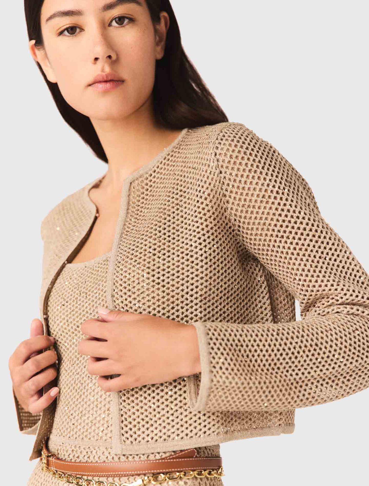 Cardigan in maglia glitterata