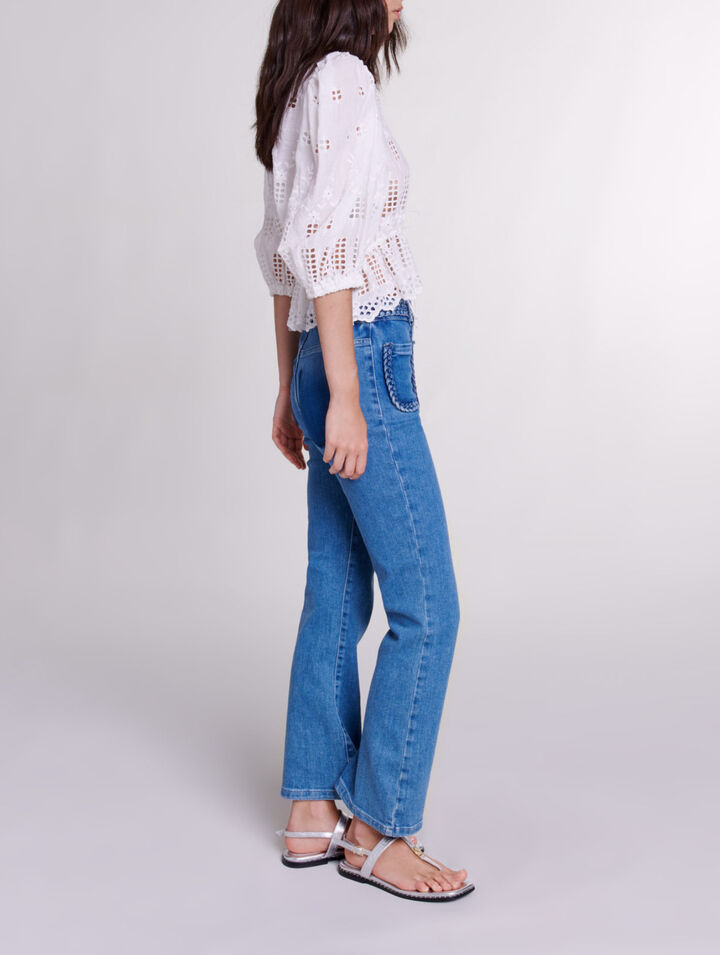 Jeans con dettagli intrecciati