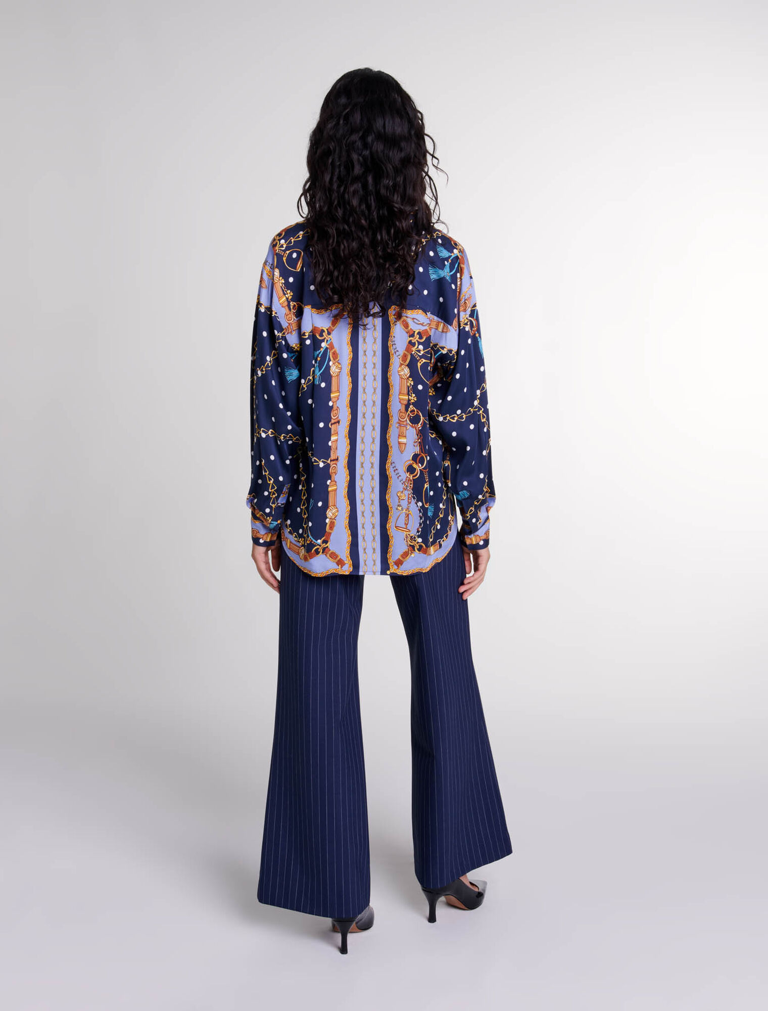 Camicia in raso stampato