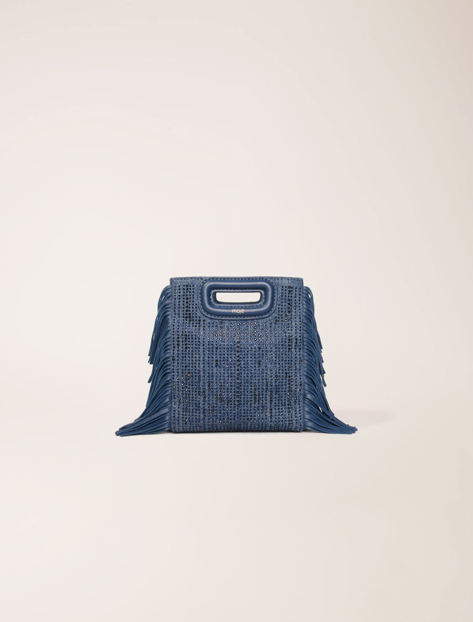 Borsetta M in denim glitterato