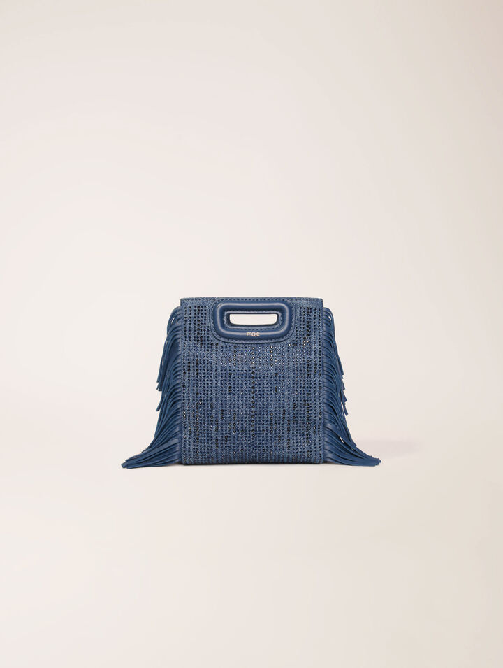 Borsetta M in denim glitterato