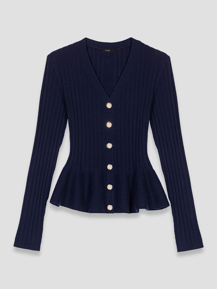 Cardigan con vita peplo