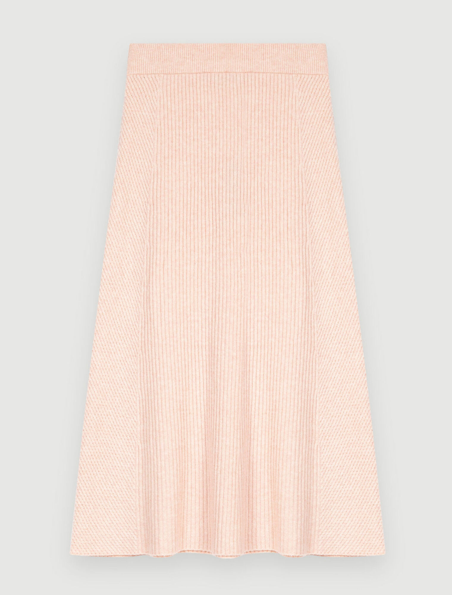 Gonna midi in maglia elastica a coste