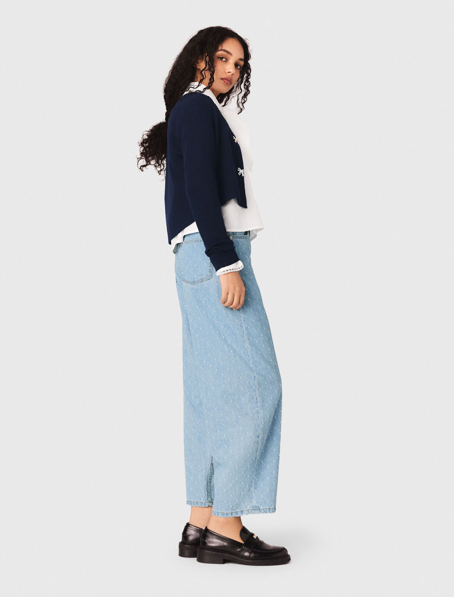 Cardigan bottoni fiocco gioiello