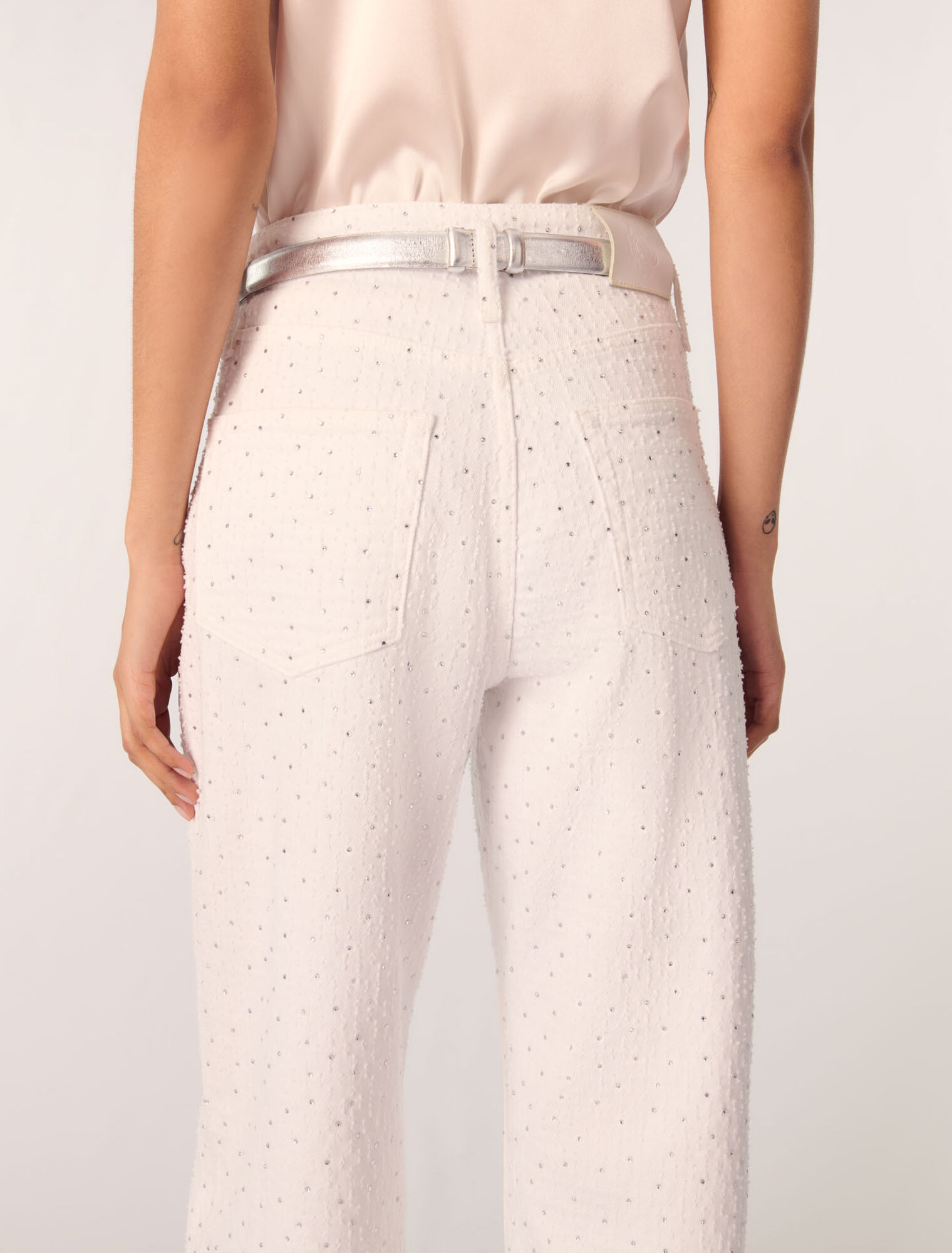 Jeans larghi dettagli glitterati
