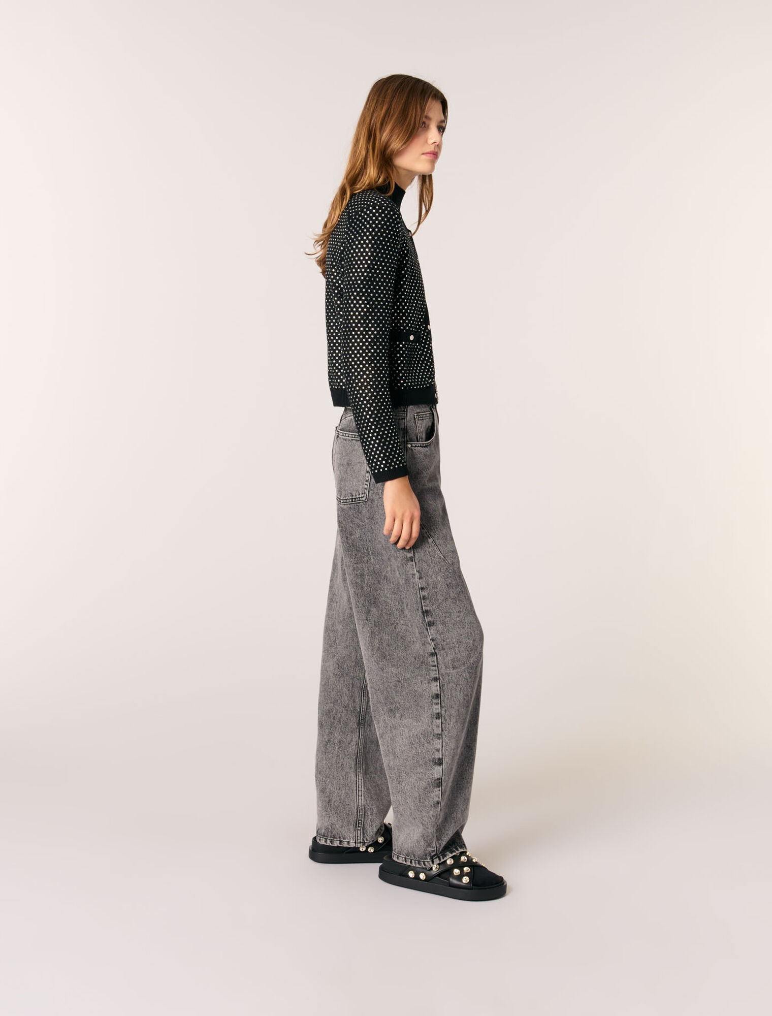 Cardigan con strass