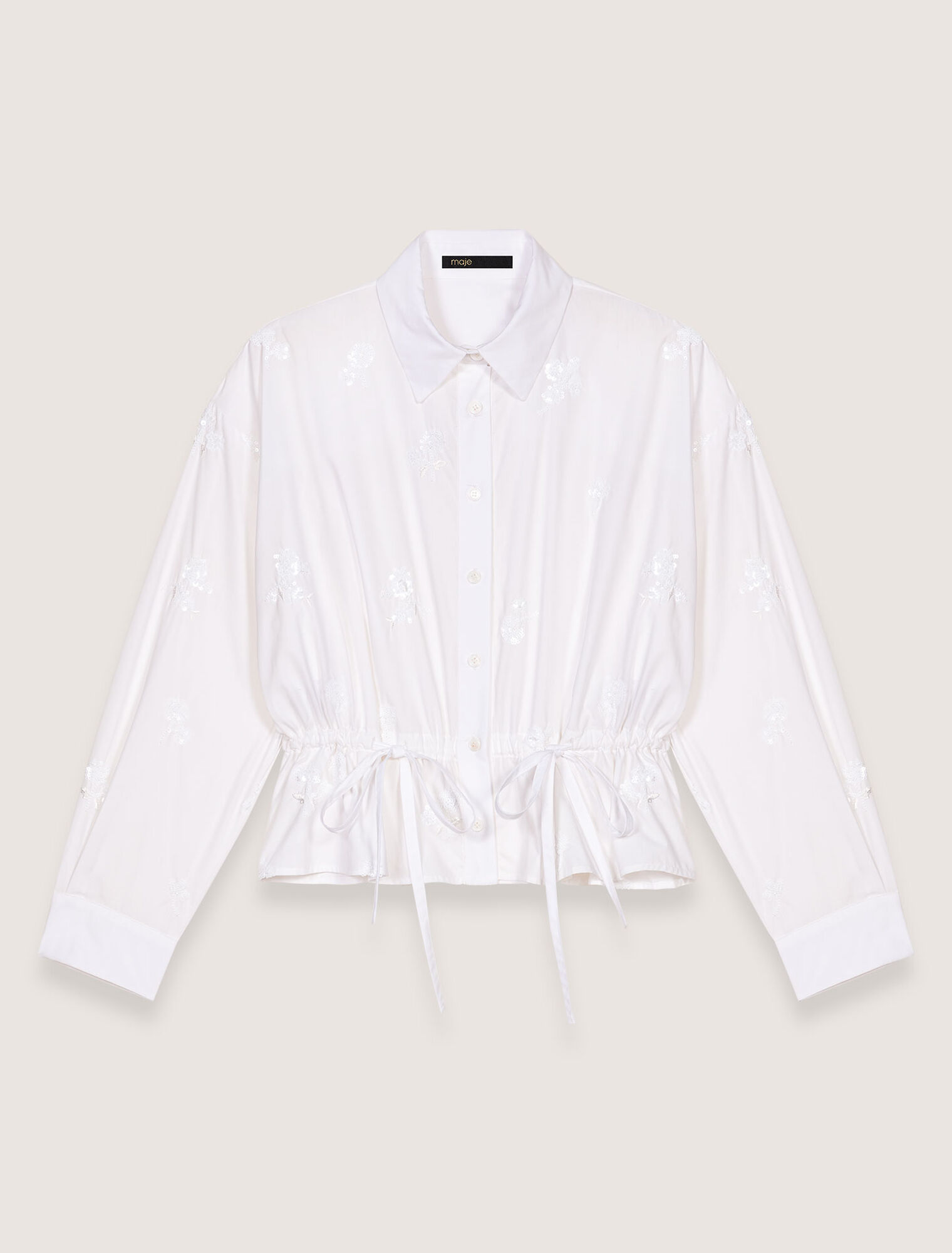 Camicia corta ricamata