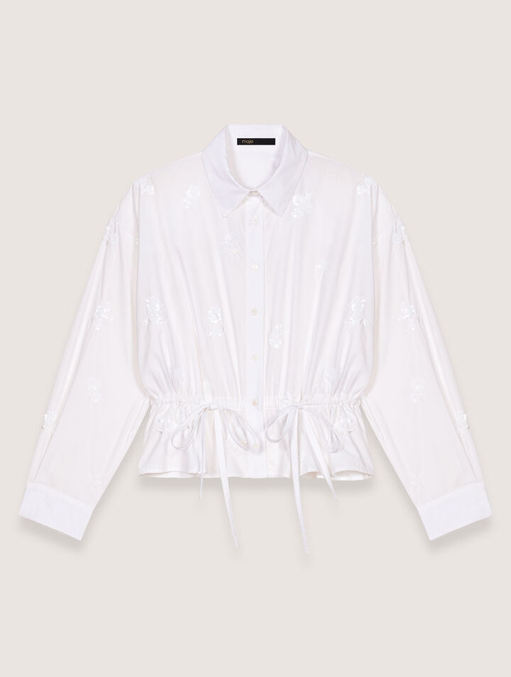 Camicia corta ricamata