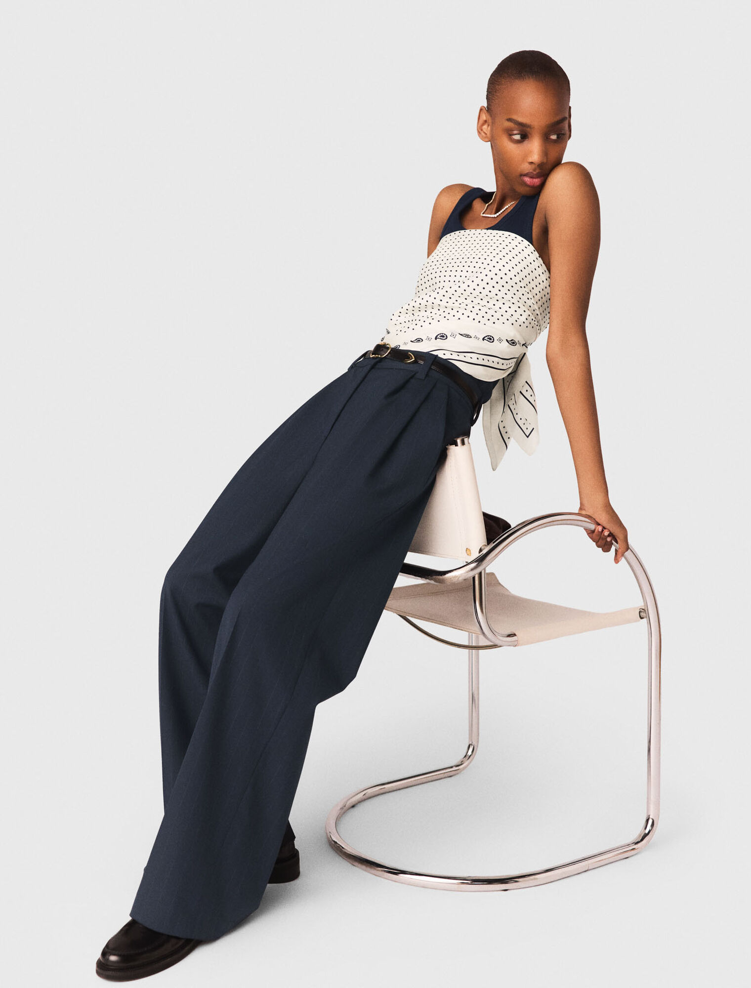 Pantaloni da tailleur a righe