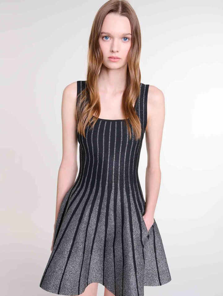 Abito corto in maglia jacquard