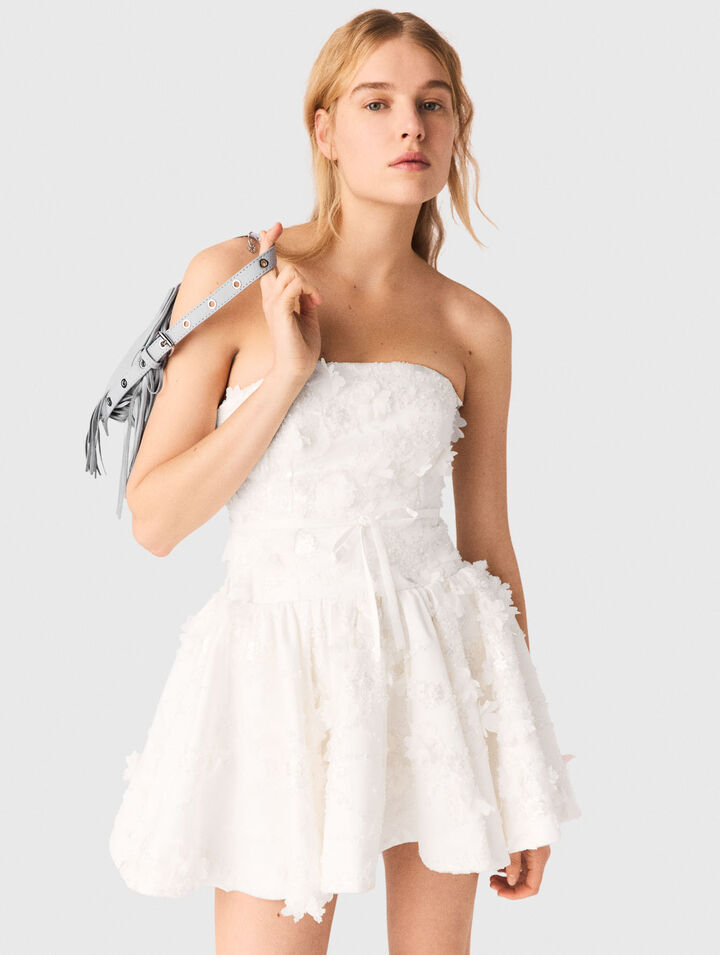 Abito bustier corto ricamato