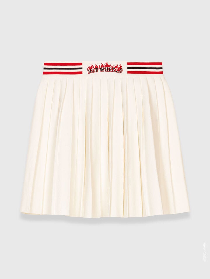 Gonna corta plissettata in maglia