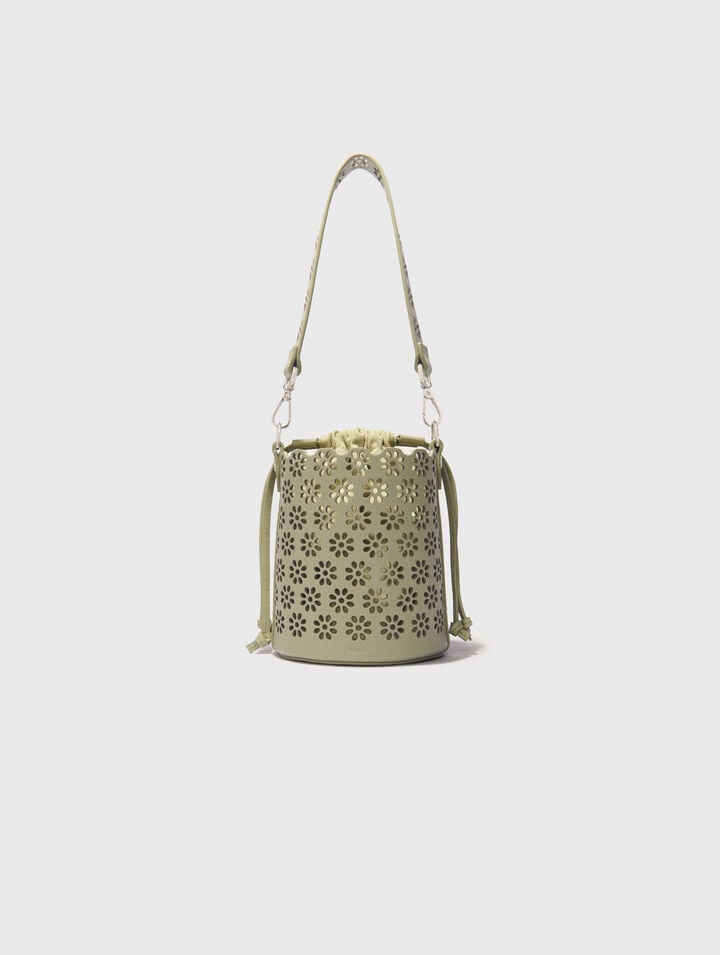 Borsa a secchiello pelle traforata