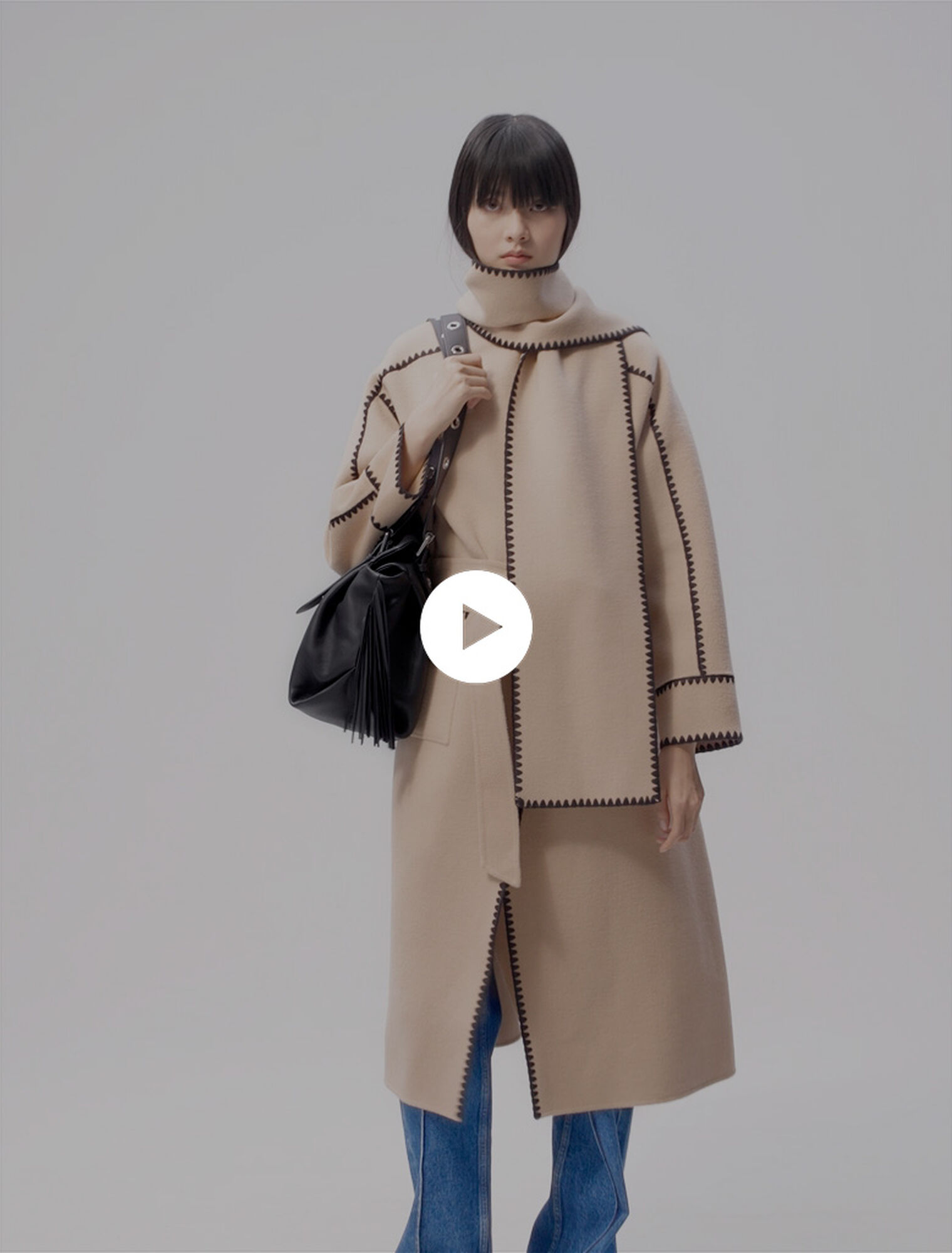 Cappotto bicolor double face