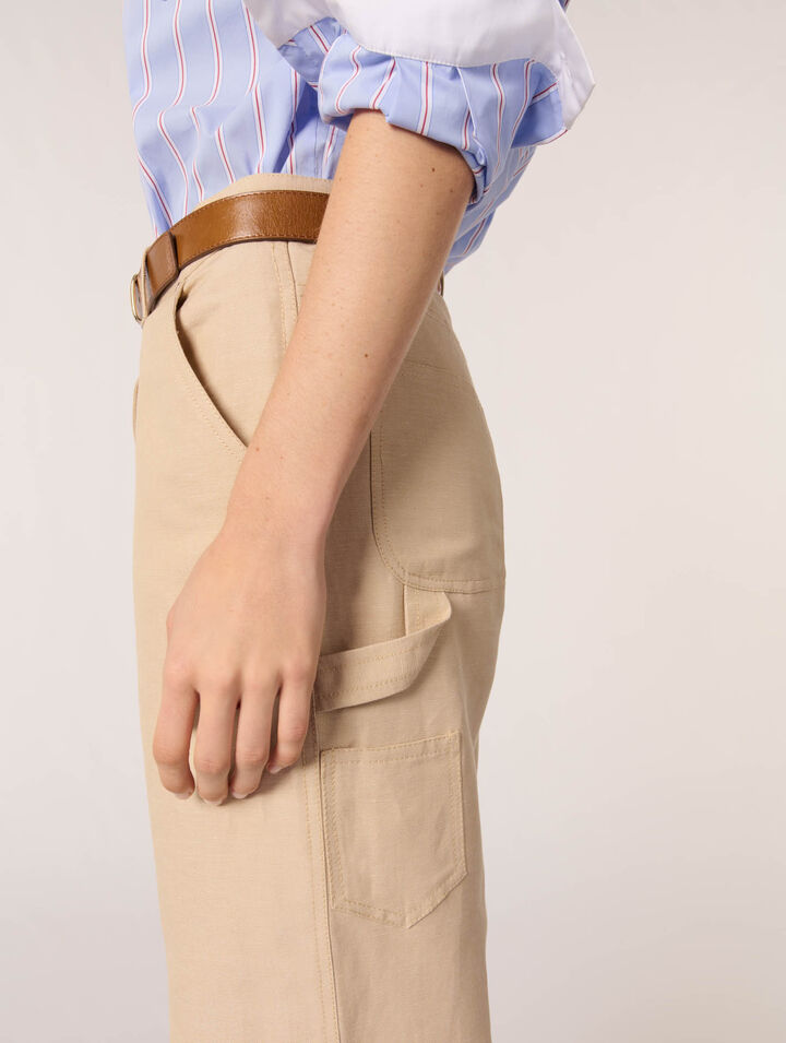 Pantaloni da tailleur lino e cotone