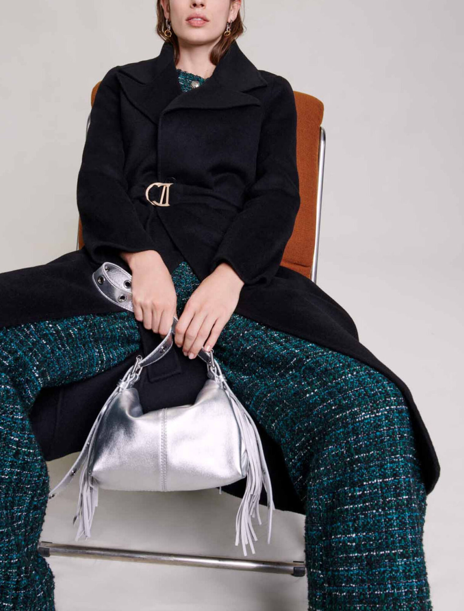 Cappotto double-face con cintura