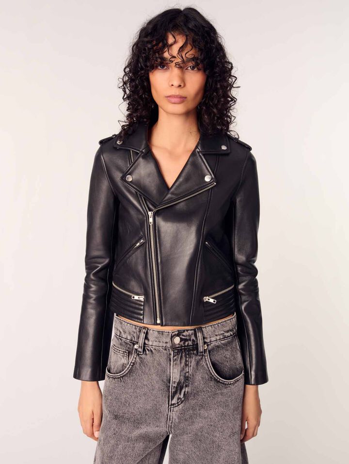 Giubbotto in pelle stile biker