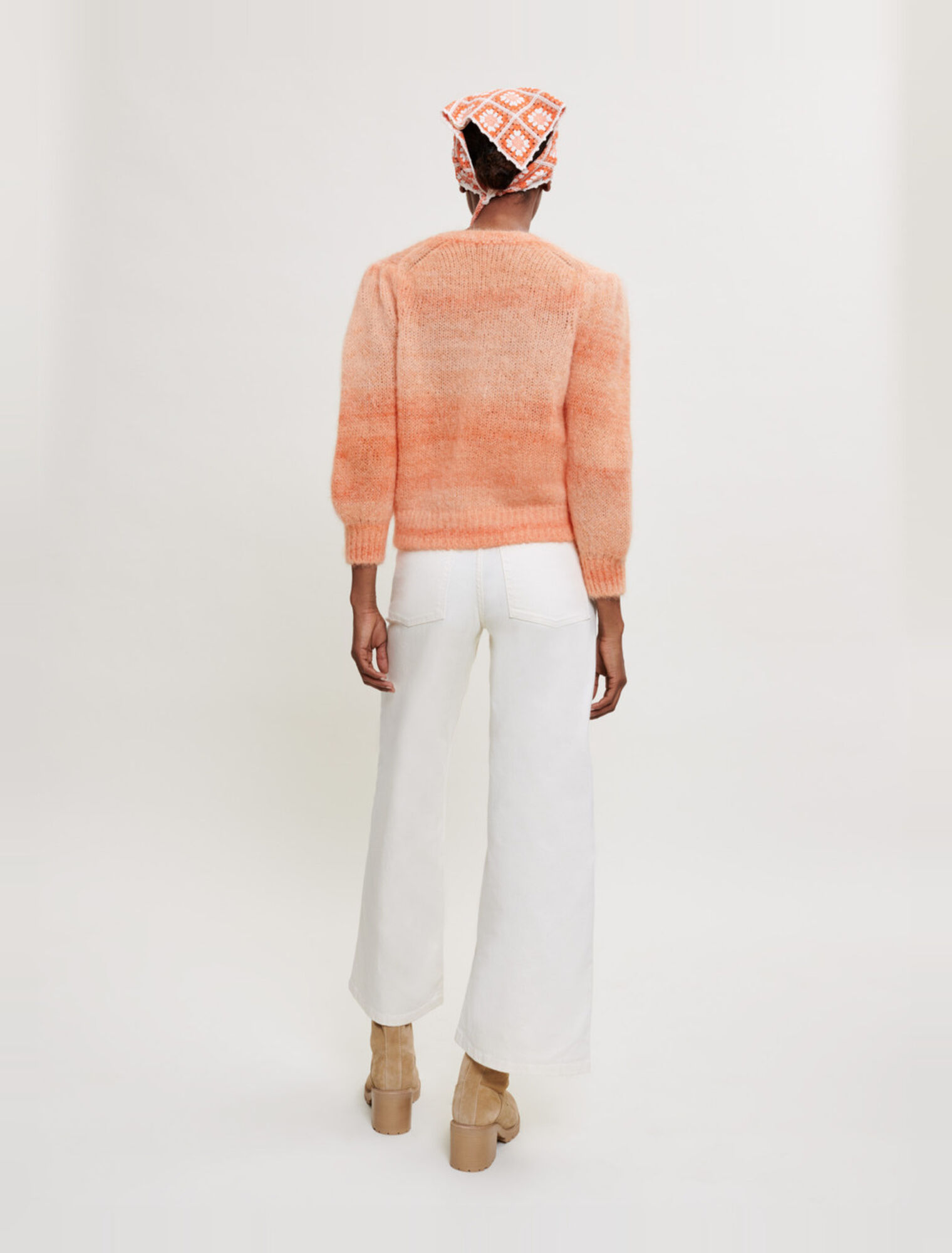 Cardigan in mohair stampato