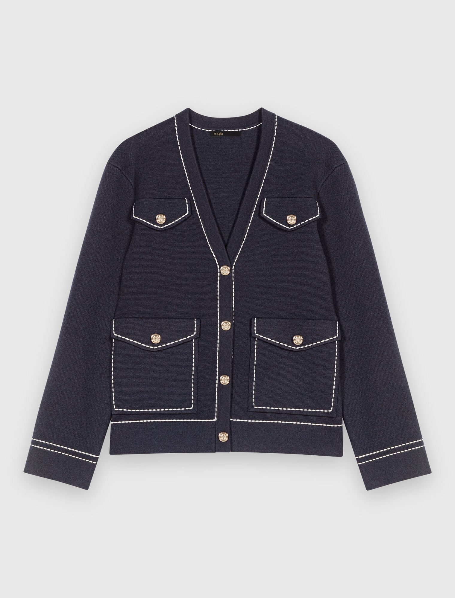 Cardigan lungo in maglia trapuntata