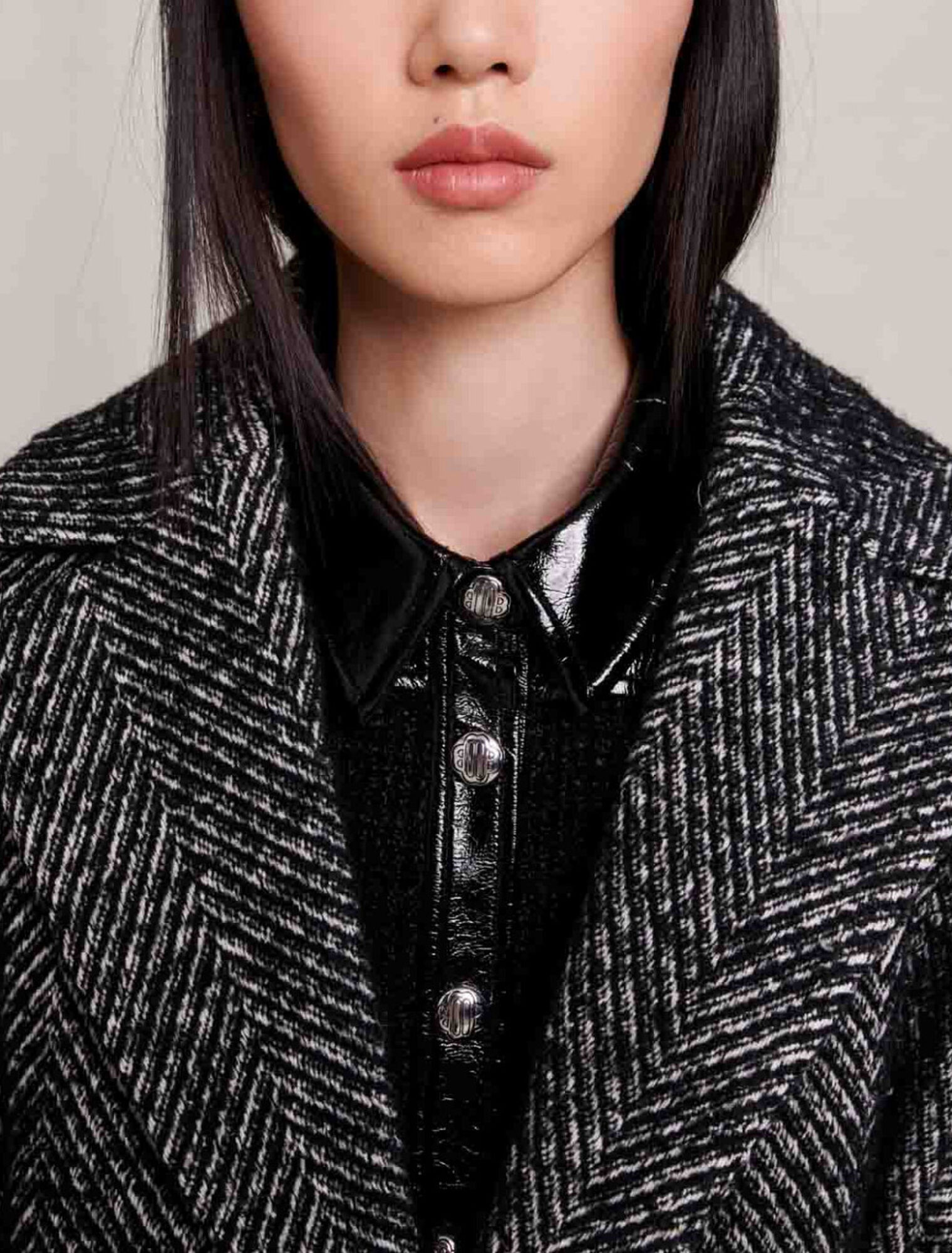 Cappotto lungo spigato