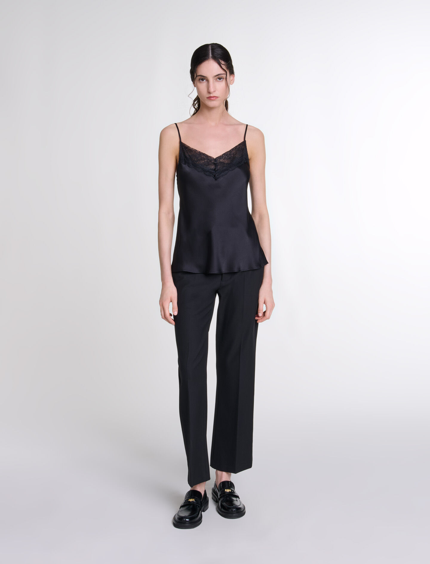 Top in seta e pizzo cheap