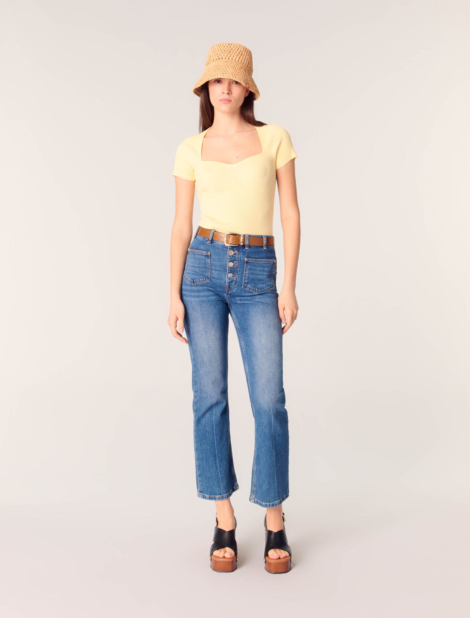 Top in maglia a coste