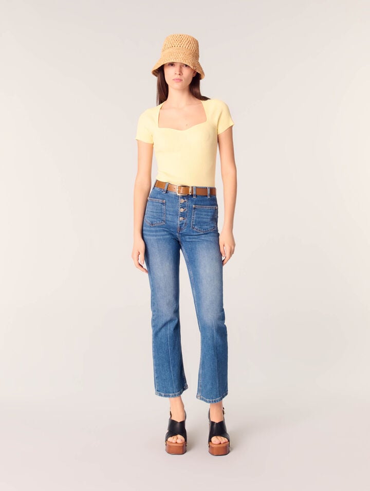 Top in maglia a coste