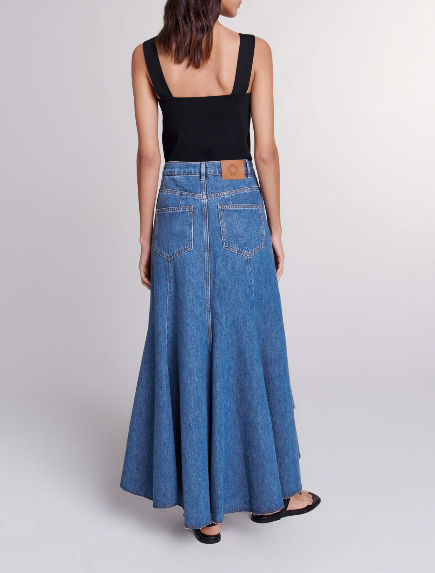 Gonna asimmetrica in denim